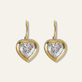 heart bezel drop earrings