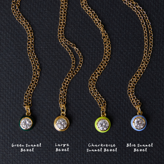 Large Bezel Necklace with all Charm options