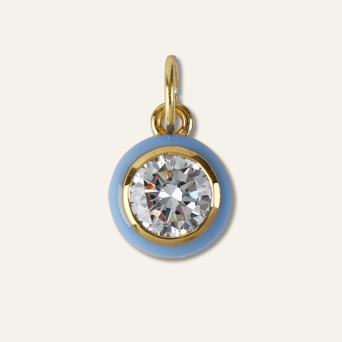 Baby Blue Enamel Bezel Charm
