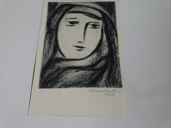 Boris Deutsch: Lithograph of Woman