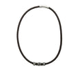Brown Full Grain Cowhide Leather Braided Necklace