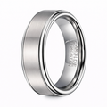 Brushed Finish Tungsten Wedding Band for Men, Rounded Edges | 8mm