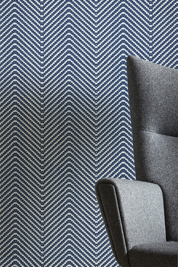 Chevron - Ink Blue Wallcovering