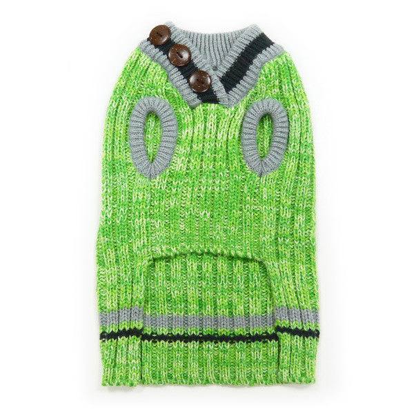 CITY V-NECK SWEATER GREEN, Sweaters - Bones Bizzness