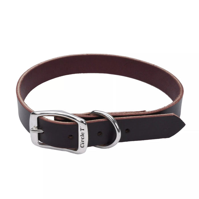 Coastal Pet Products Circle T Latigo Leather Town Dog Collar 1" x 24"