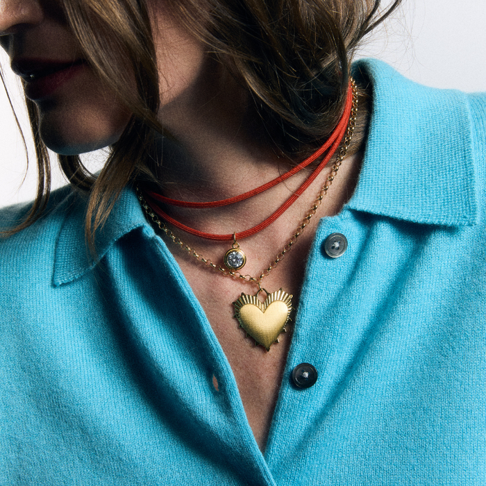 Coral Red Necklace Cord