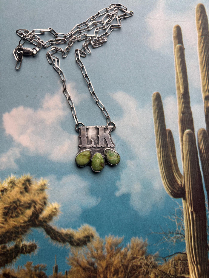 ✙ Custom Turquoise Initial Necklace