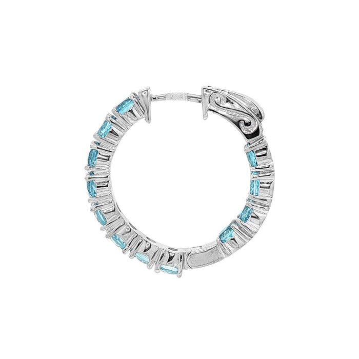 December Birthstone Sterling Silver Blue Topaz Inside Out Earrings