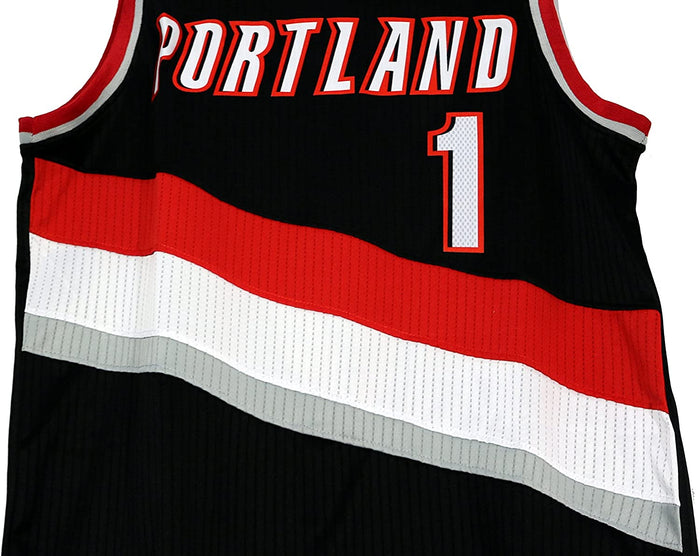 Evan Turner Portland Trail Blazers Signed Autographed Black #1 Jersey JSA COA