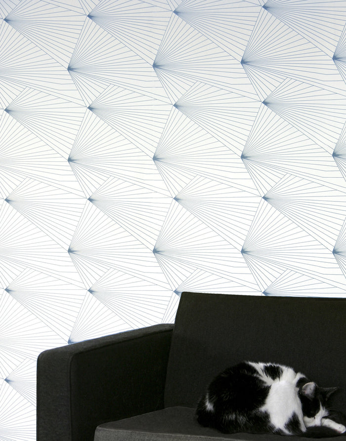 Fan French Light Blue Wallcovering
