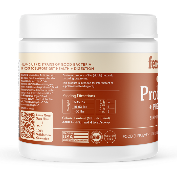 Fera Pet USDA Organic Probiotics with Prebiotics For Cats + Dogs