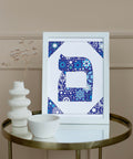 Final Mem - Hebrew Letter Download (Tossed Stars - Navy)