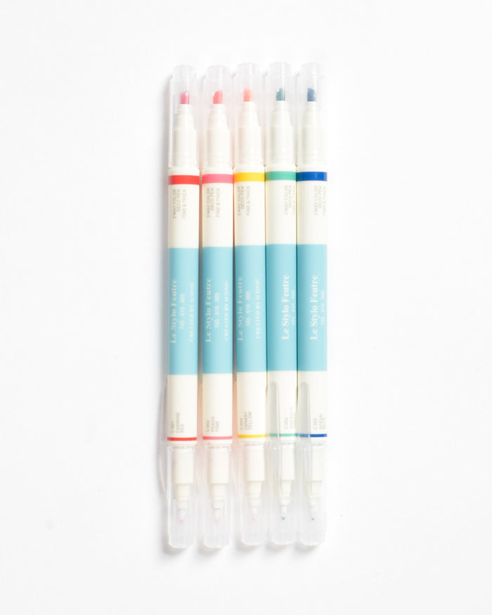 Five Pack Double Tip Pens