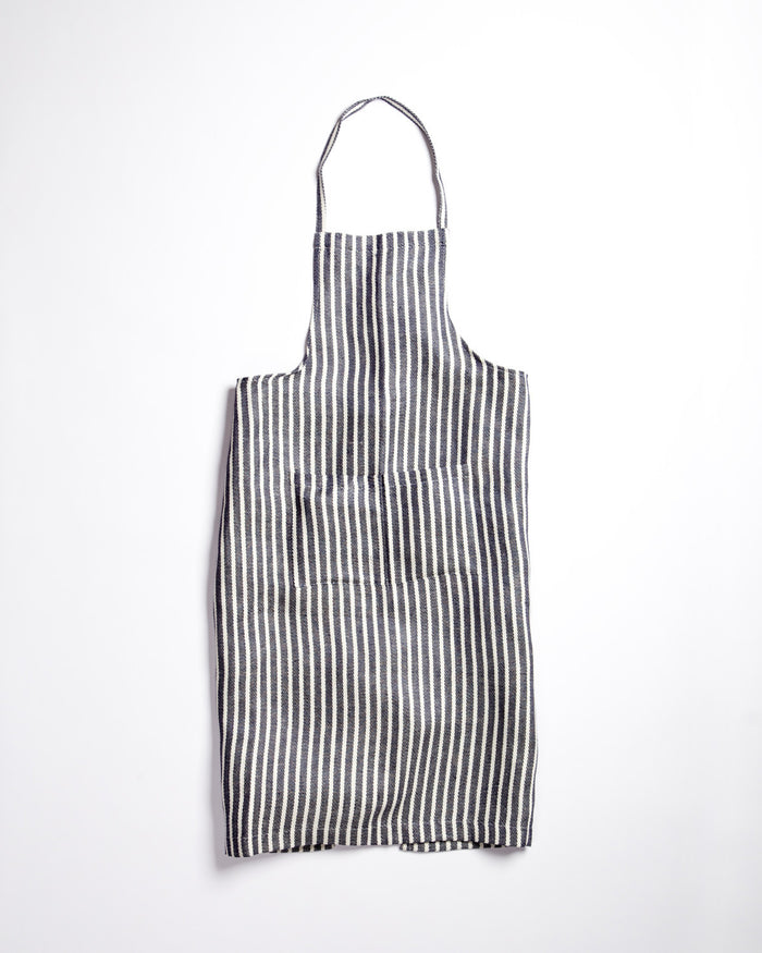 Fog Linen Wide Stripe Work Apron
