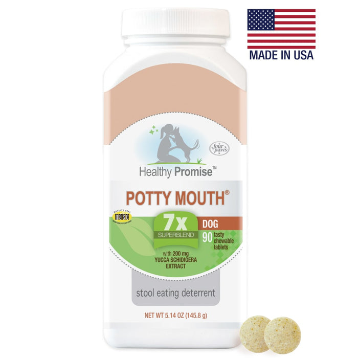 Four Paws Healthy Promise Potty Mouth Tablets - Coprophagia Stool Eating Deterrent for Dogs