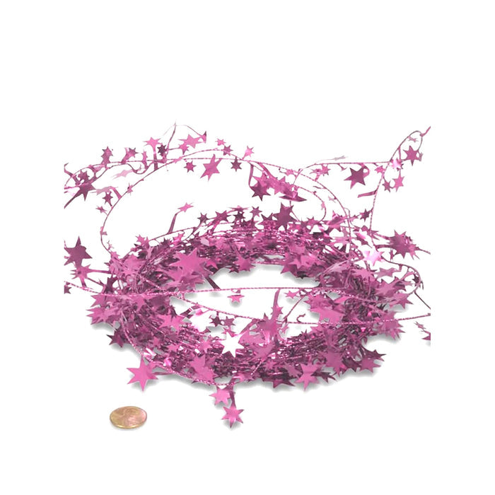 Fuchsia Garland | Fuchsia Party Decor | Fuchsia Star Garland - 24.5 Feet Long (pm60843833)