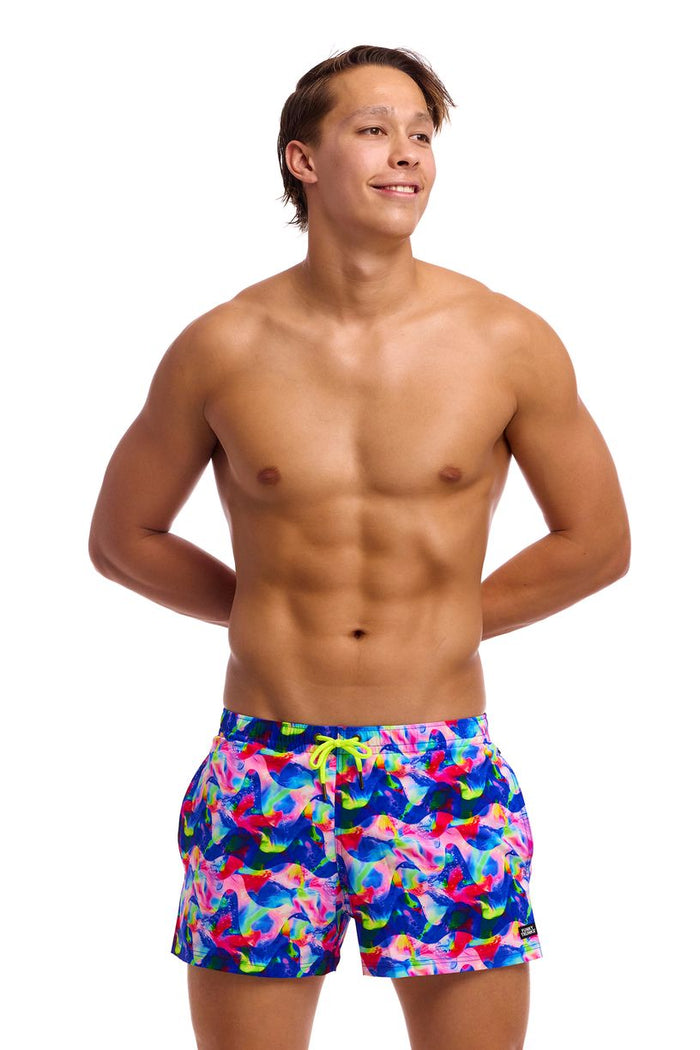 Funky Trunks Mens Shorty Shorts Short - Wet Wave