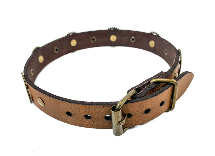 Geared Up Steampunk Gear Leather Choker