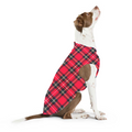 GOLD PAW STRETCH DOG FLEECE RED TARTAN PLAID | Bones Bizzness selection of Fleece pullovers & sweaters.