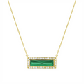 Gold Vermeil Brithstone Simulated Emerald Bar Pendant