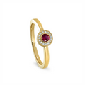 Gold Vermeil July Birthstone Simulated Ruby Classic Ring