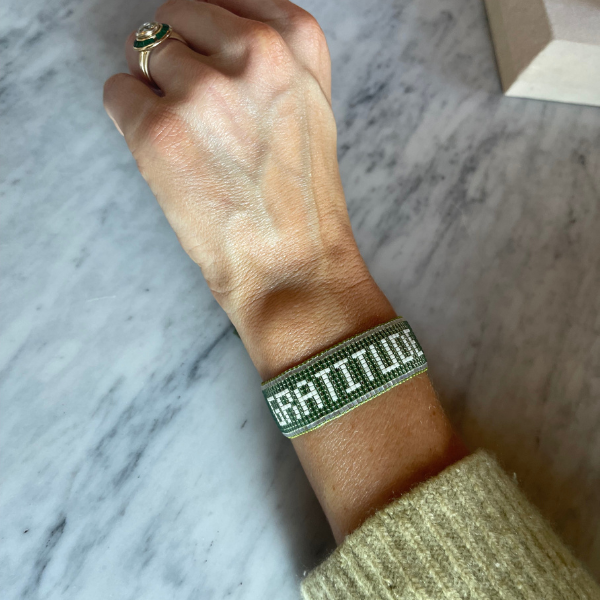 Gratitude Sage Beaded Bracelet