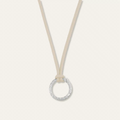 Greek Key Clip with Dune Ecru Necklace Cord