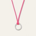 Greek Key Clip with Hot Pink Necklace Cord