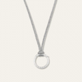 Greek Key Clip with Silver Lurex Necklace Cord