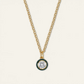 Forest Green Enamel Bezel Necklace