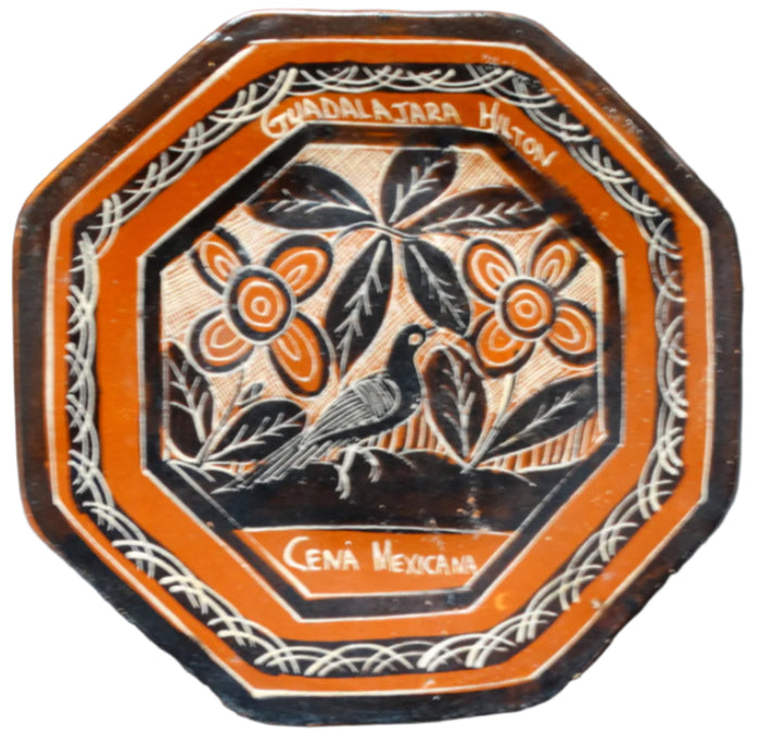 Guadalajara Hilton Restaurant Hexagonal Petatillo Plate 1960s