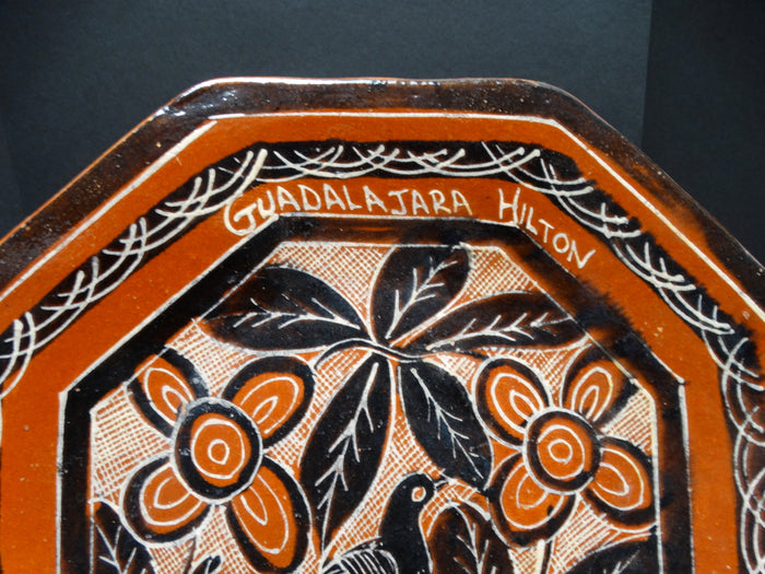 Guadalajara Hilton Restaurant Hexagonal Petatillo Plate 1960s