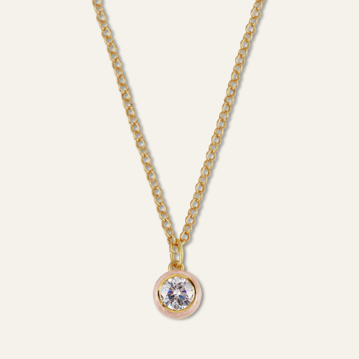 HART x Hill House Shimmer Pink Enamel Bezel Necklace