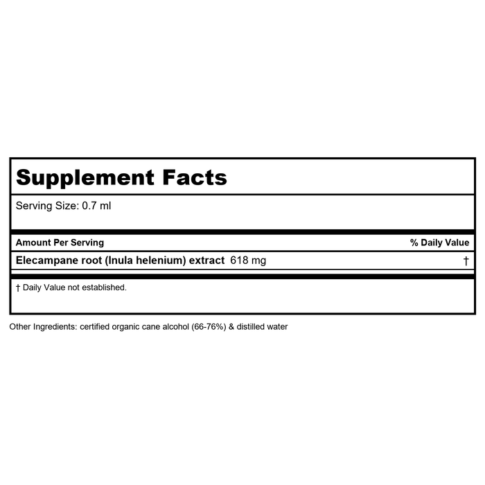 Herb Pharm Elecampane 4oz - Supplement Facts panel