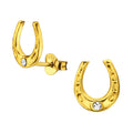 Horseshoe stud earrings in sterling silver
