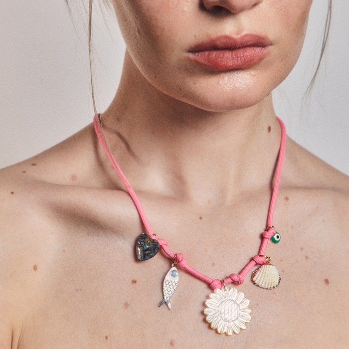 Pink Cluster Shell Necklace