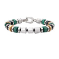 'JIN' Compassion 8mm Mokume Gane, Malachite And Onyx Beads Bushido Virtue Bracelet