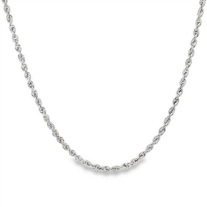 JT ESTATE 14K White Gold 15 Inches Rope Chain