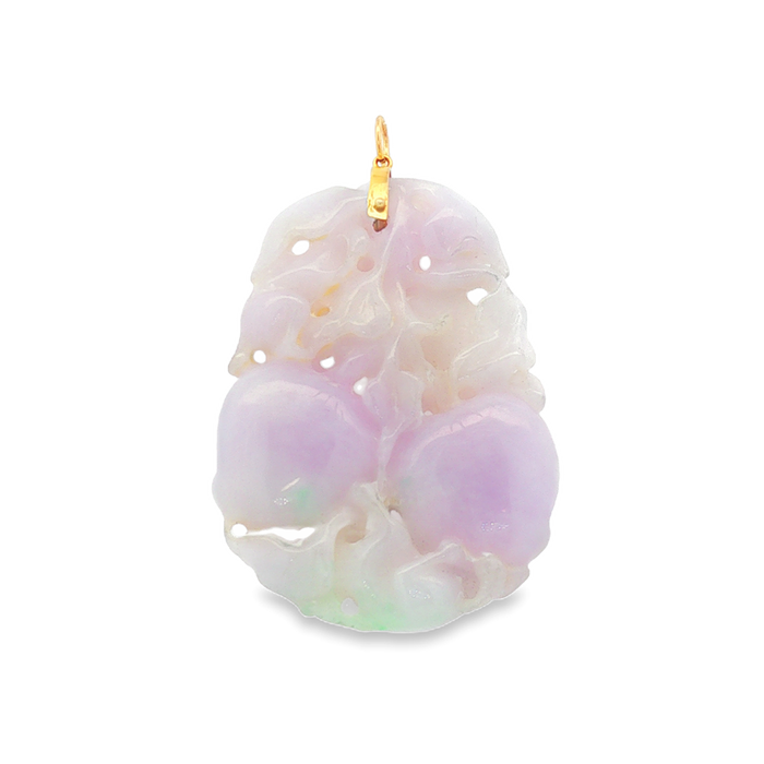JT ESTATE 14K Yellow Gold Jade Free Form Pendant