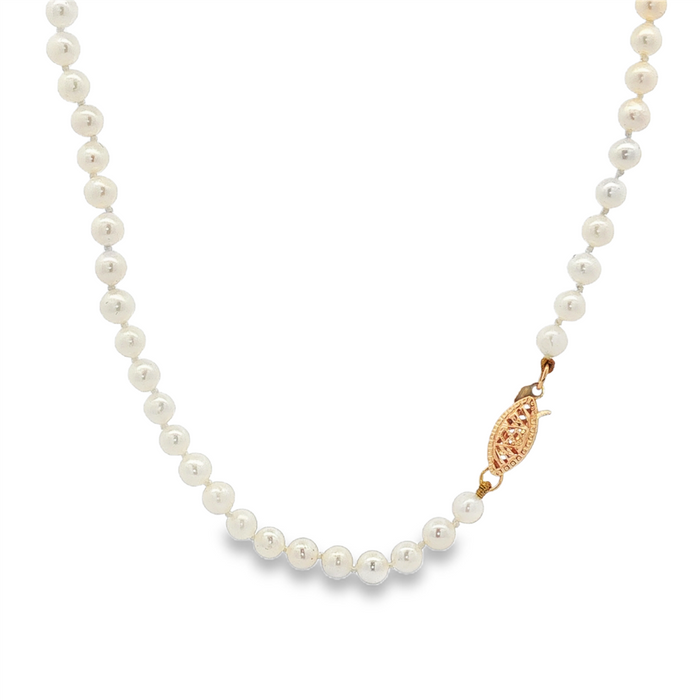 JT ESTATE 14K Yellow Gold Pearl Princess Length Strand