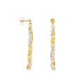 JT ESTATE 14K Yellow Gold Pearl Twisted Dangle Earrings