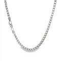 JT ESTATE Rhodium Plated Sterling Silver 23 Inch Franco Chain