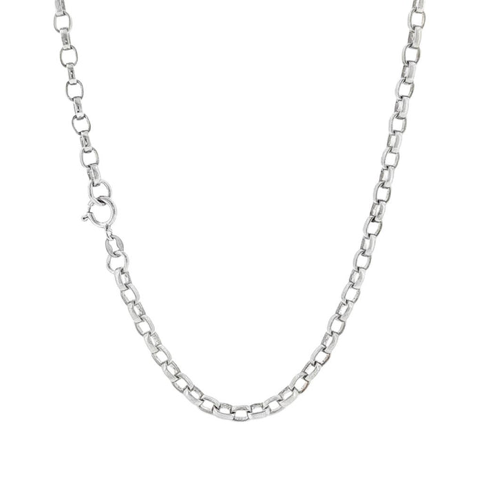 JT ESTATE Sterling Silver 24 Inch Oval Rolo Link Chain