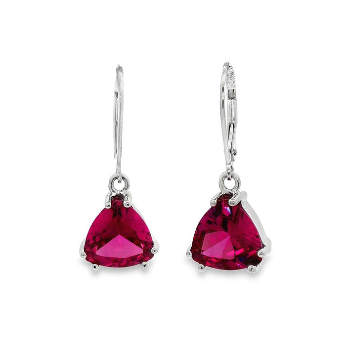 JT ESTATE Sterling Silver Lab Grown Alexandrite Dangle Earrings