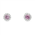 June Birthstone Earrings: Sterling Silver Lab Grown Alexandrites Halo Earrings