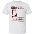 Just An Indiana Girl Living In An Alabama World T-Shirt - T-shirt Born Live Plaid Red Teezalo