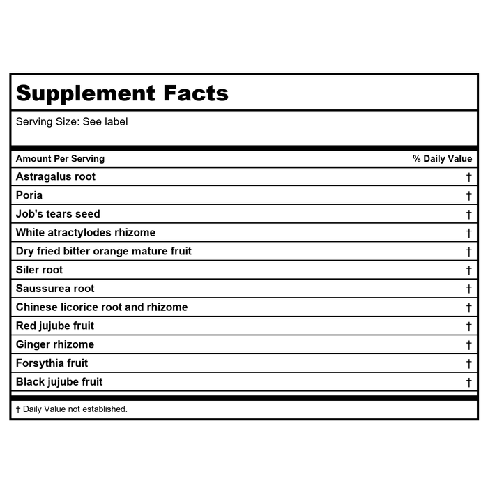Kan Herb Chinese Modular Solutions Strengthen Earth 60 Tablets - Supplement Facts panel