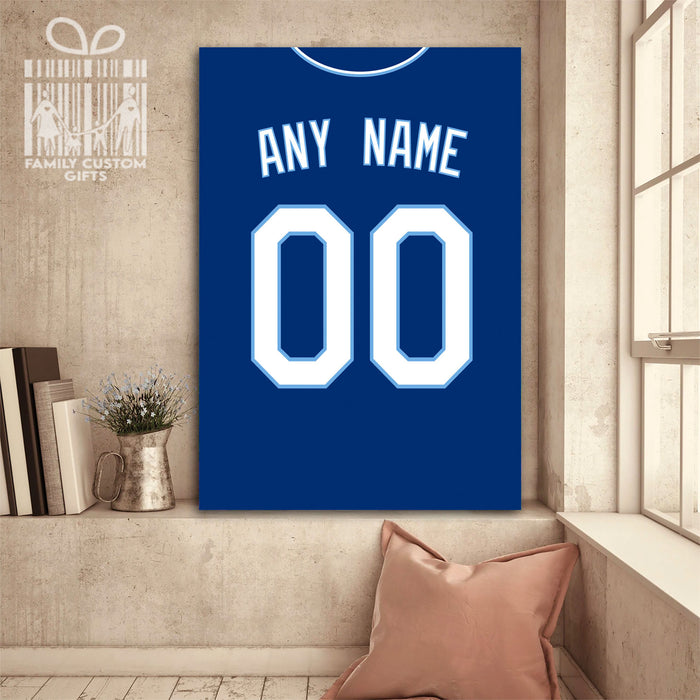 Kansas City Jersey Custom Canvas Print Wall Art for Boy Girl Men Women Baseball Personalized Canvas Art