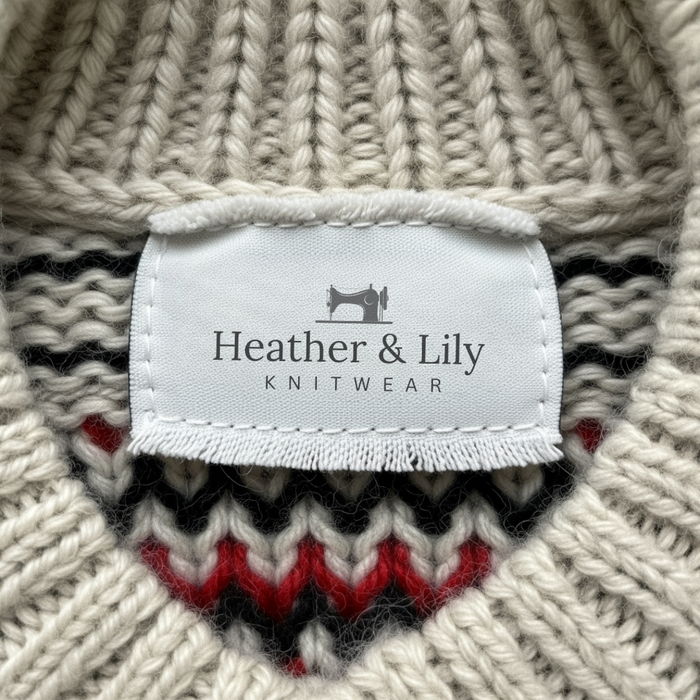 Knitted Sweater with Nature-Inspired Pattern