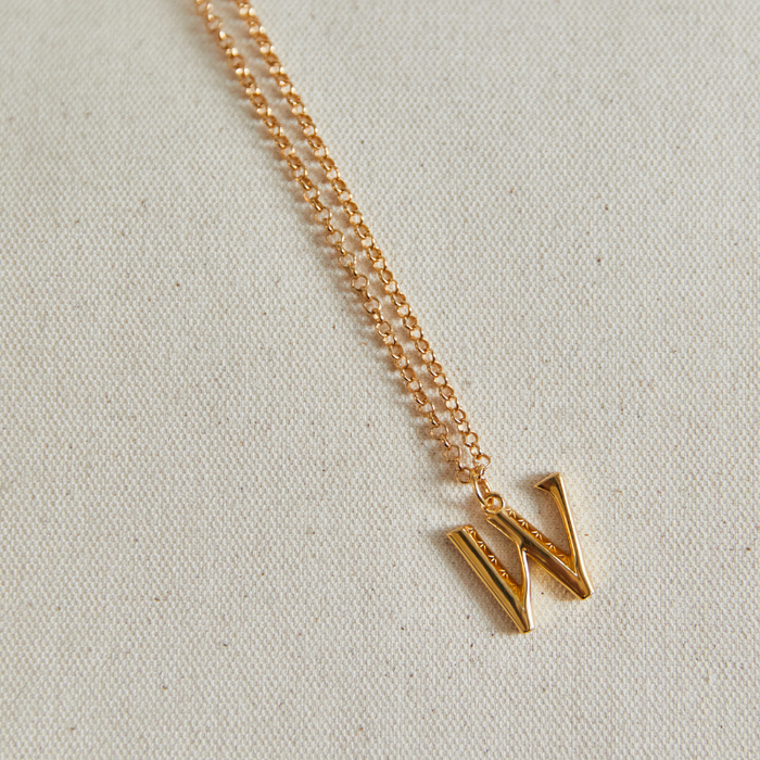 Letter W Necklace - Flatlay